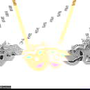 Gem-set 'drama & tragedy' mask pendant with chain