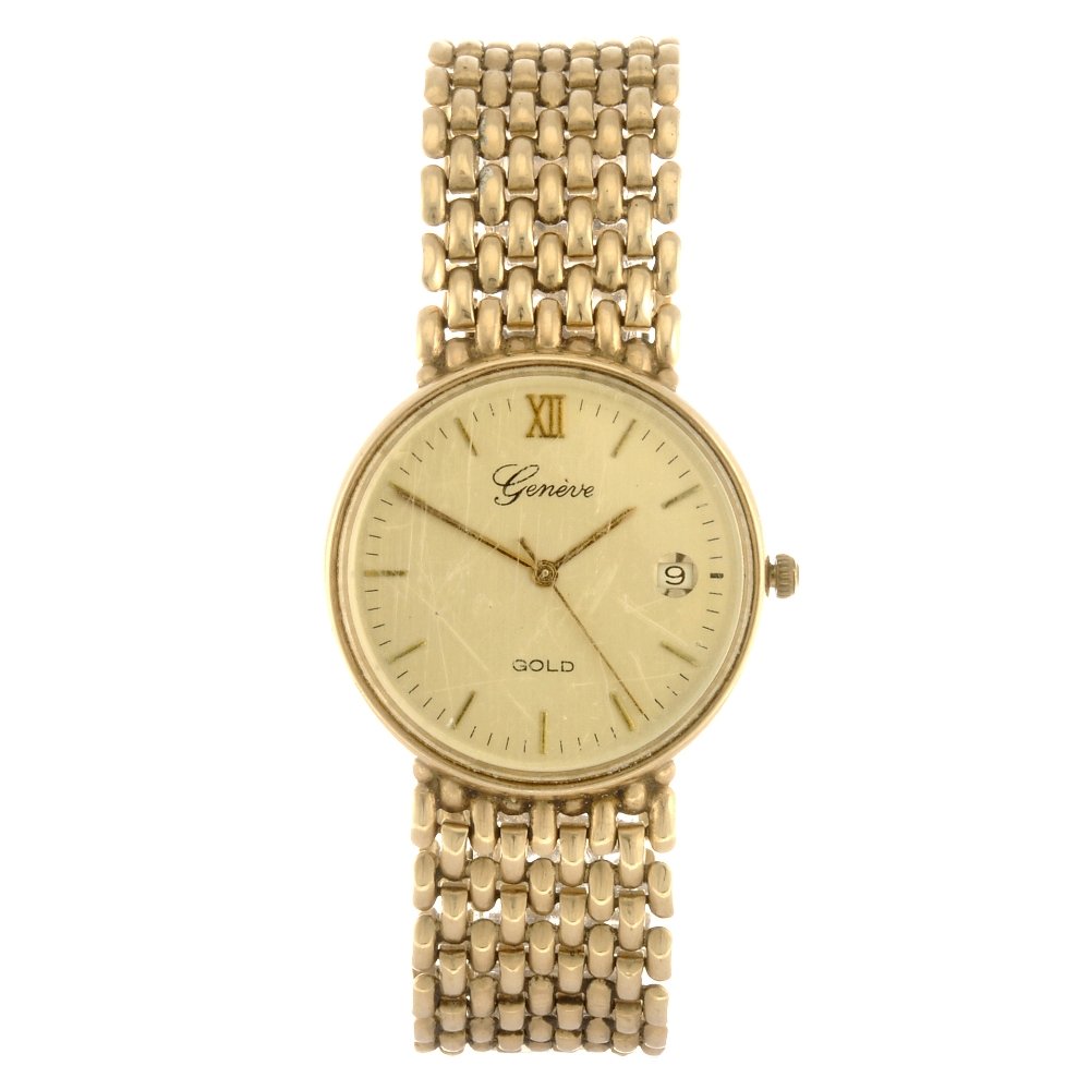 (000233) A 9ct gold quartz Geneve bracelet watch. Mar 07, 2013