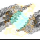 Emerald & diamond cluster ring