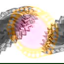 Glass-filled ruby & diamond dressring