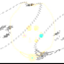 Diamond and interchangeable gem necklace