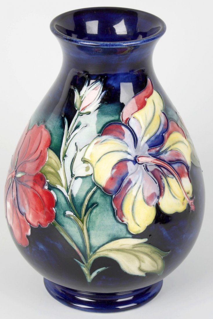 A Moorcroft Pottery Hibiscus Pattern Vase Mar 26 2013 Fellows