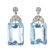 A pair of aquamarine and diamond ear pendants.