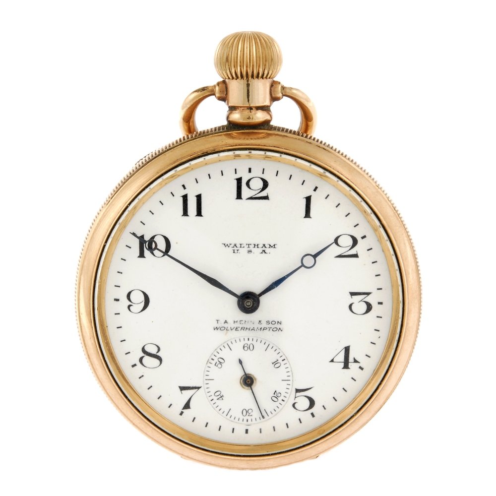A group of two continental metal and three base metal p: A group of two continental metal, a gold plated and a base metal pocket watch, all recommended for repair. Together with a compass.