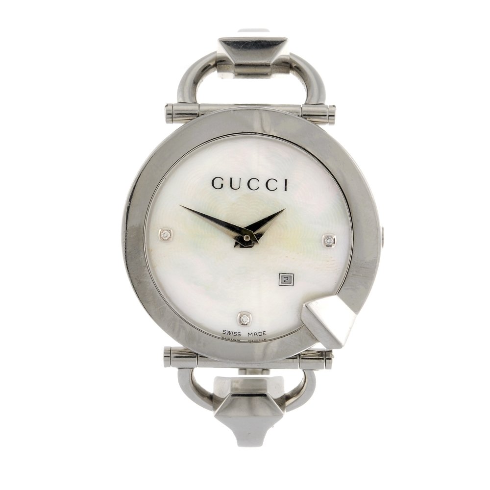A stainless steel quartz lady's Gucci 122.5 bracelet wa