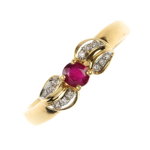 A ruby and diamond ring.