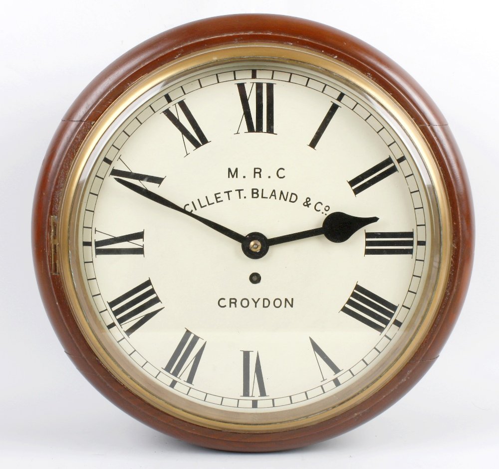 An oak-cased single fusee wall clock