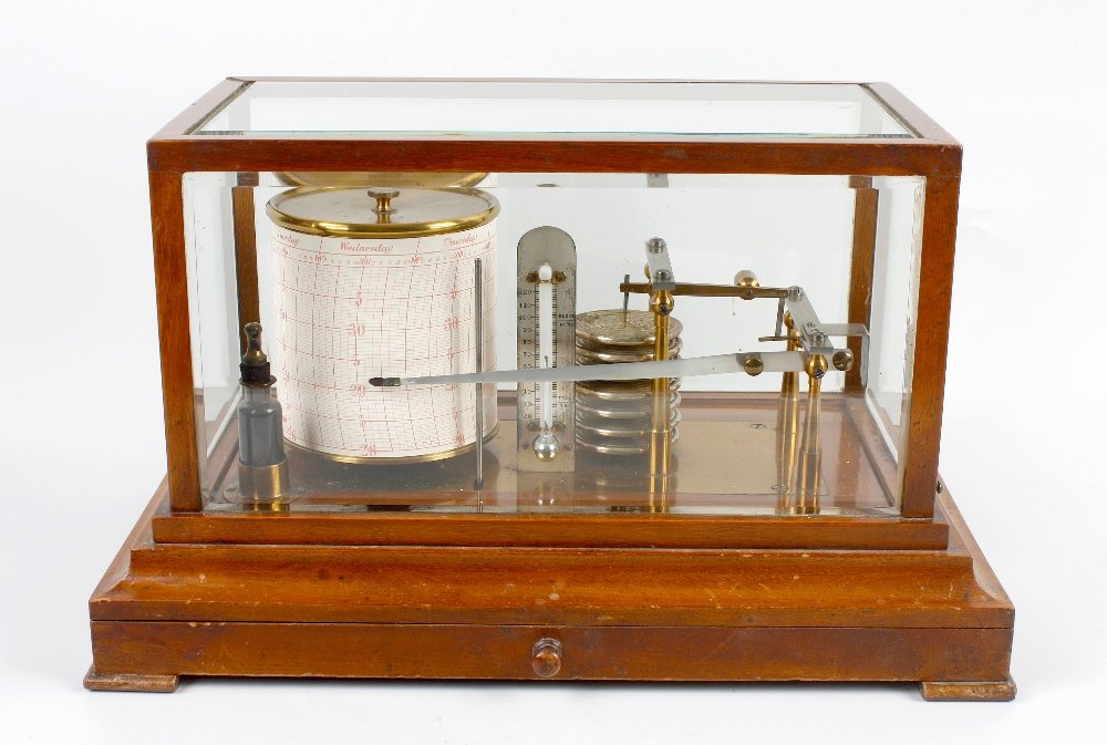 A mahogany-cased barograph