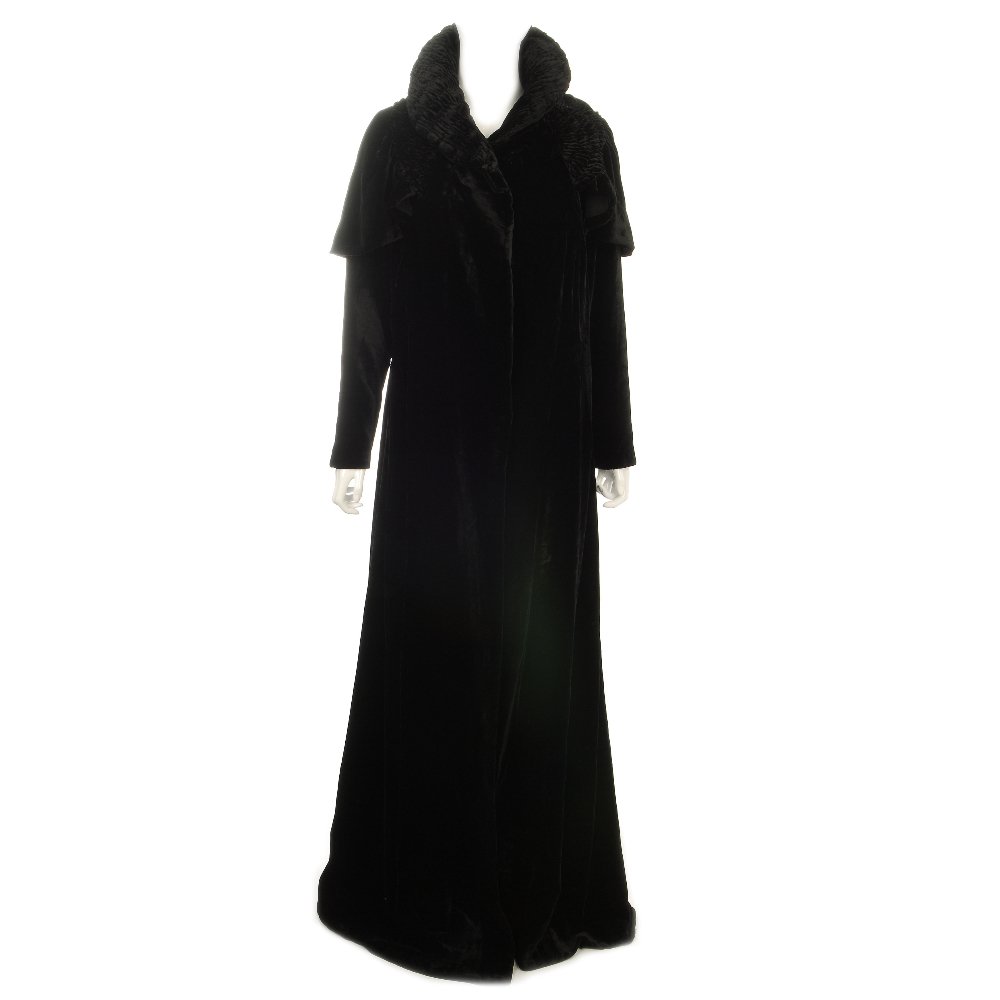 A late Victorian silk velvet cape.