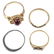 A selection of four gold gem-set rings. - 4