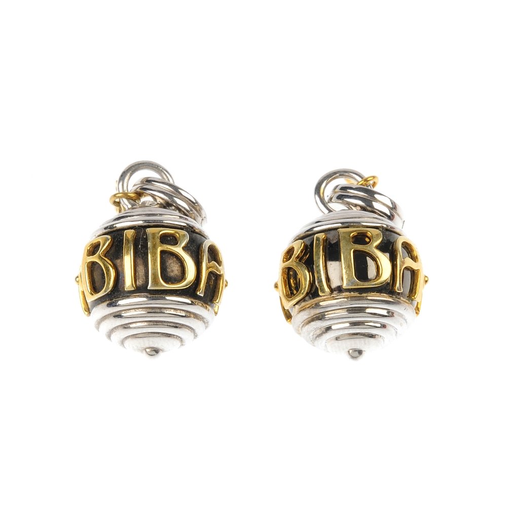 BIBA - a selection of silver jewellery.: * BIBA - a selection of silver jewellery, to include a pair of ear pendants each suspending initial charms, a monogram charm bracelet, together with further items. (12) Signed Biba. Hallmarks for Lond