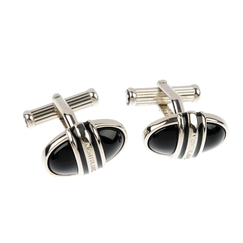 A selection of designer jewellery.: A selection of designer jewellery, to include two Pandora charm bracelets, a Links of London expandable bead bracelet, together with a pair of Mont Blanc cufflinks. Bracelets with hallmarks for silver