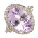 An 18ct gold kunzite and diamond cluster ring.