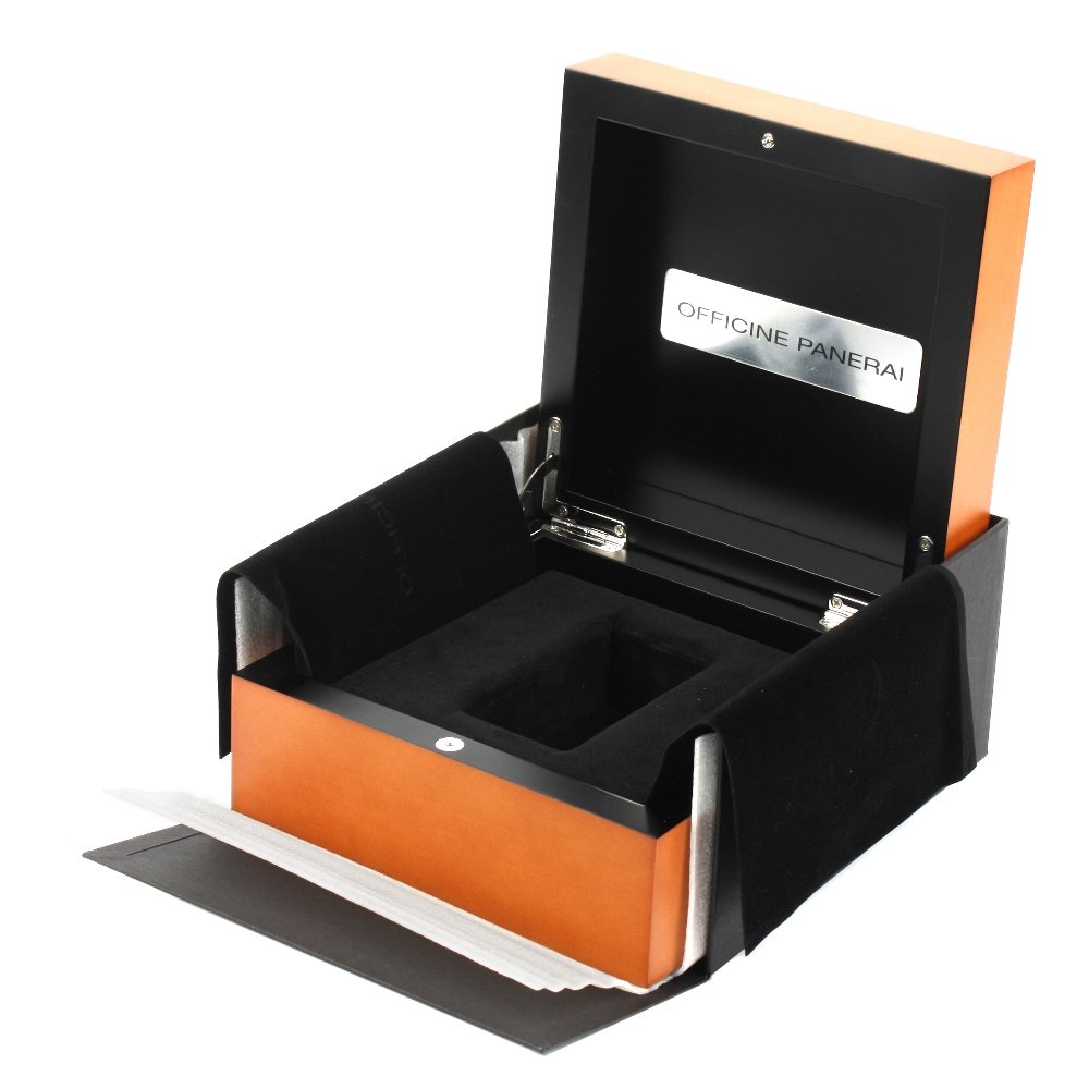 A Panerai watch box.: An incomplete Panerai watch box.