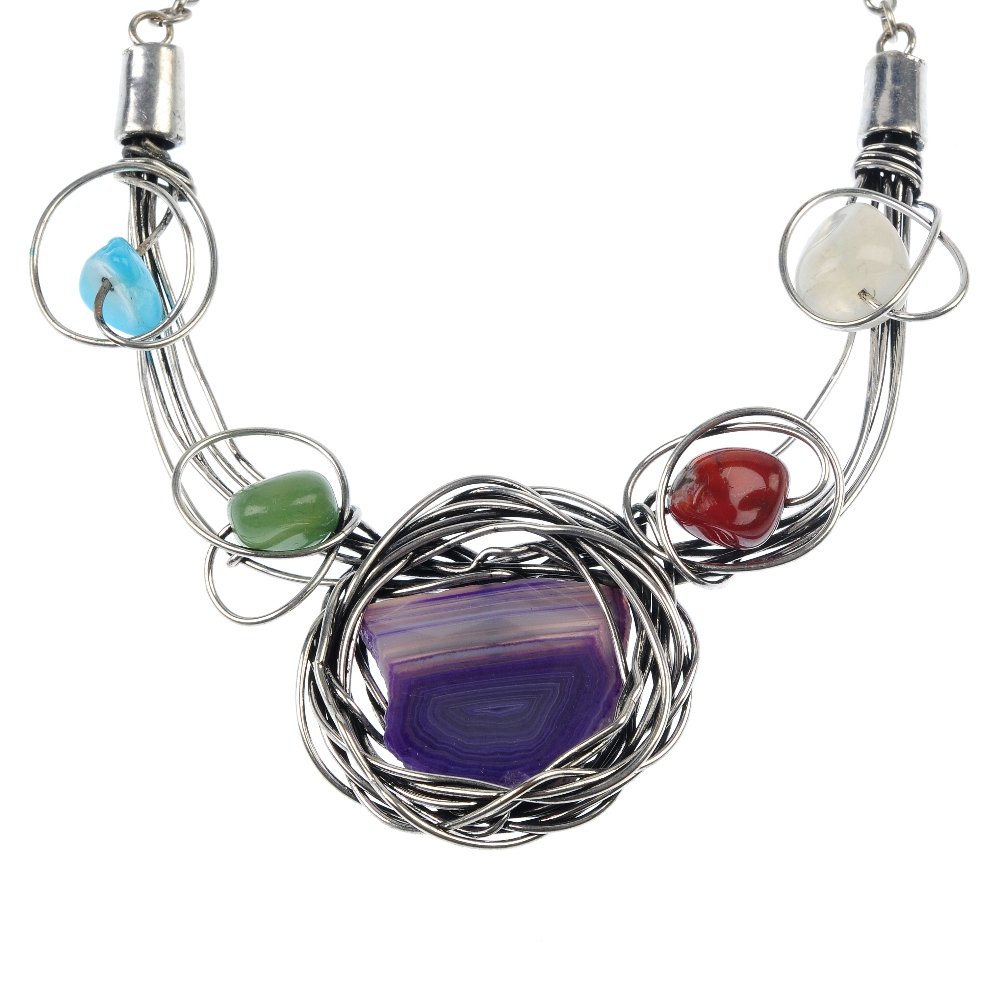 A selection of gem-set jewellery.: A selection of gem-set jewellery, to include five irregular multi-coloured bead necklaces, five similarly designed bracelets, together with a further five items. (15) Some AF.