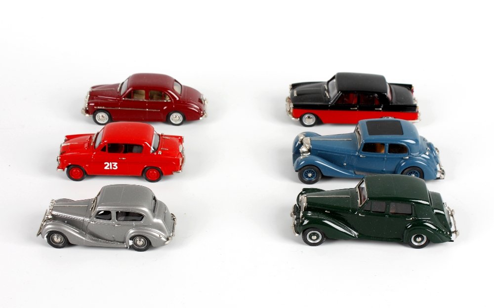 Six Lansdowne 1:43 scale hand painted white metal model: Six Lansdowne 1:43 scale hand painted white metal model cars, each in original box- No. 6X 1961 Austin A99 Westminster 1 of 50 (black/red) No. 46 1948 Sunbeam Talbot Ten (gunmetal grey), No. 61 1937 J