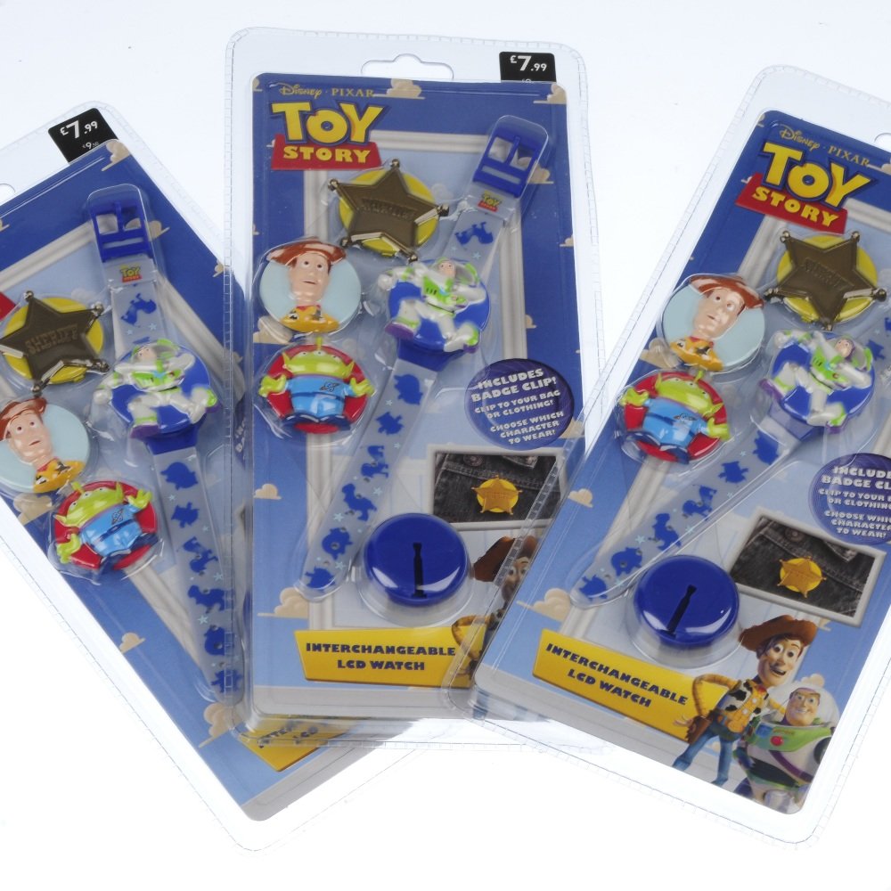 A large mixed group of watches.: A large mixed group of watches to include pieces by F&F and ones based upon Toy Story. In original packaging. Approximately 300.