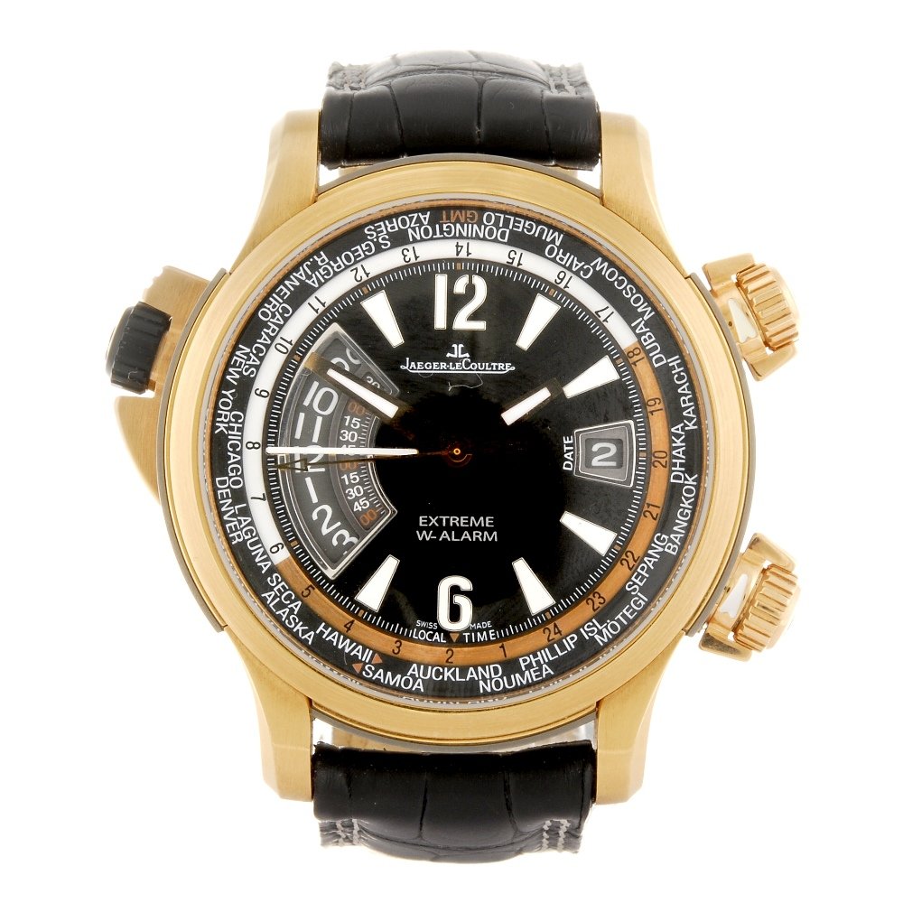 JAEGER-LECOULTRE - a gentleman's Master Compressor Extr: JAEGER LE-COULTRE - a gentleman's Master Compressor Extreme W-Alarm wrist watch. Reference 150.2.42, serial 2473723, number 014/346. Signed automatic chronograph calibre 912. Black dial with luminous 