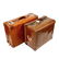 Two vintage suitcases.