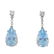 A pair of aquamarine and diamond ear pendants.