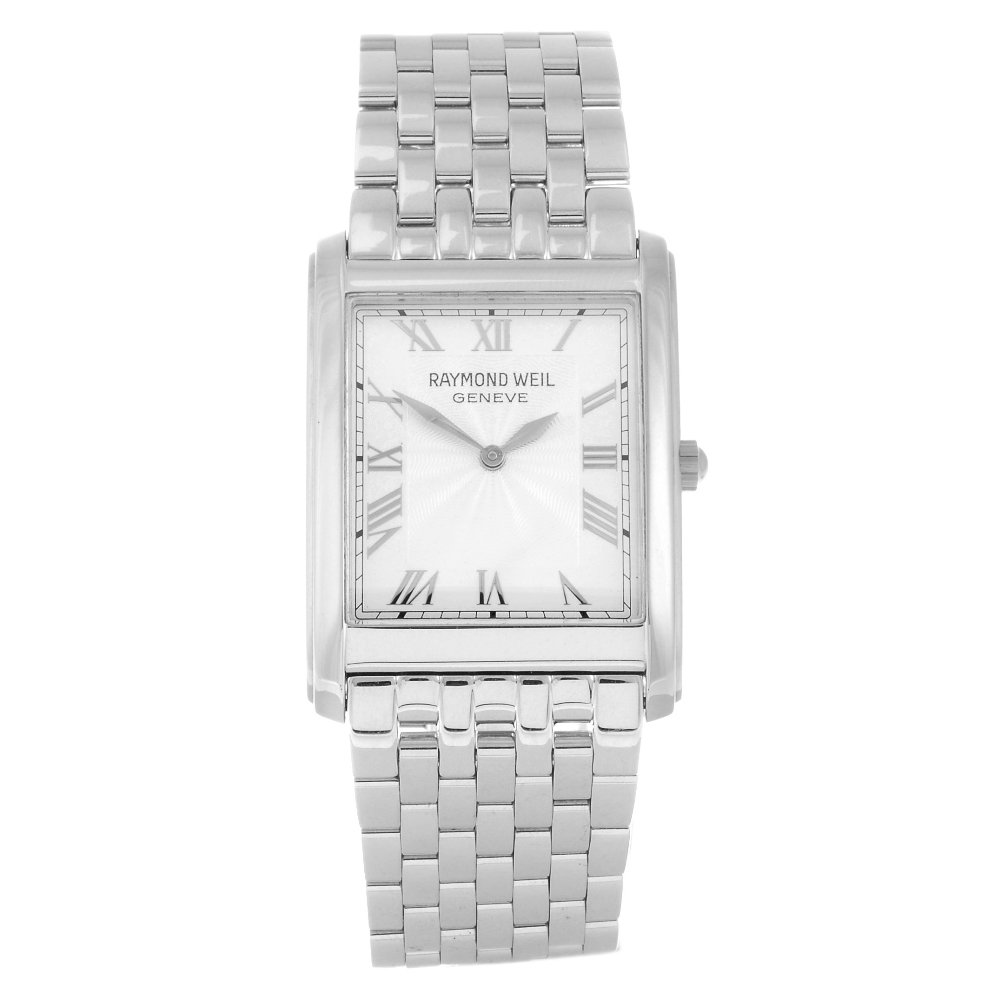 RAYMOND WEIL - a gentleman's Don Giovanni bracelet: RAYMOND WEIL - a gentleman's Don Giovanni bracelet watch. Reference 9973/1, serial X518067. Unsigned quartz movement. Silvered dial with Roman numeral hour markers. Stainless steel case fitted to a st