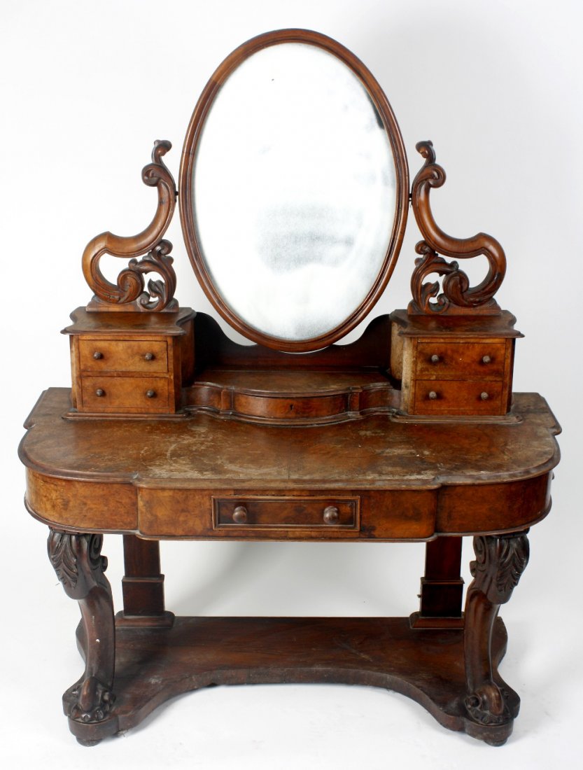 A mixed collection of furniture: A mixed collection of furniture, to include an early 20th century mahogany corner wardrobe with full length bevel edged mirror panel door, a Victorian walnut and mahogany Duchess style dressing table