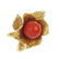 A mid 20th century 18ct gold coral floral ring.
