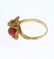 A mid 20th century 18ct gold coral floral ring. - 3
