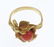 A mid 20th century 18ct gold coral floral ring. - 4