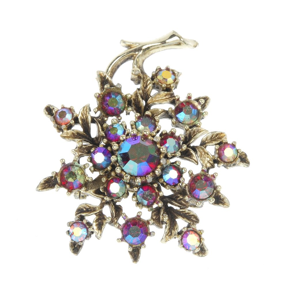 A selection of costume jewellery.: A selection of costume jewellery, to include a paste foliate cluster brooch, a Dupont lighter, together with a selection of further jewellery. (56).