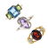 A selection of four gem-set dress rings.