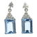 A pair of 18ct gold aquamarine and diamond ear