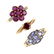 A selection of three gem-set rings.
