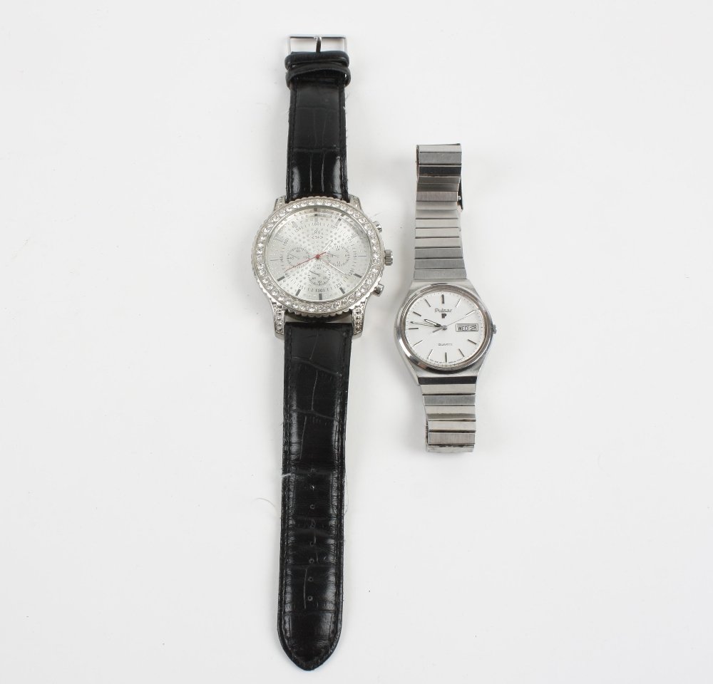 A bag of various watches to include examples by Pulsar: A bag of various watches to include examples by Pulsar and River Island. Offered for repair purposes only. Approximately 150.