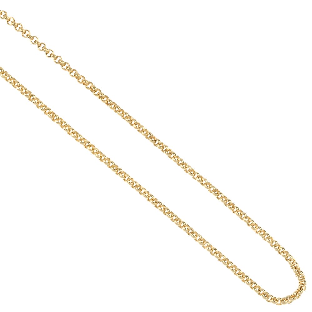 CHOPARD - a belcher-link chain.: CHOPARD - a belcher-link chain. Signed Chopard. Length 40cms. Weight 7.7gms.