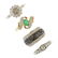 A selection of four 9ct gold diamond and gem-set rings.
