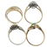 A selection of four 9ct gold diamond and gem-set rings. - 4