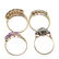 A selection of four 9ct gold diamond and gem-set rings. - 4