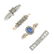A selection of four gold diamond and gem-set rings.