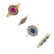 A selection of four gem-set dress rings.