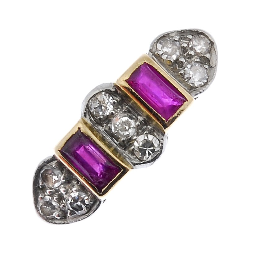 A ruby and diamond dress ring. (1 of 2)