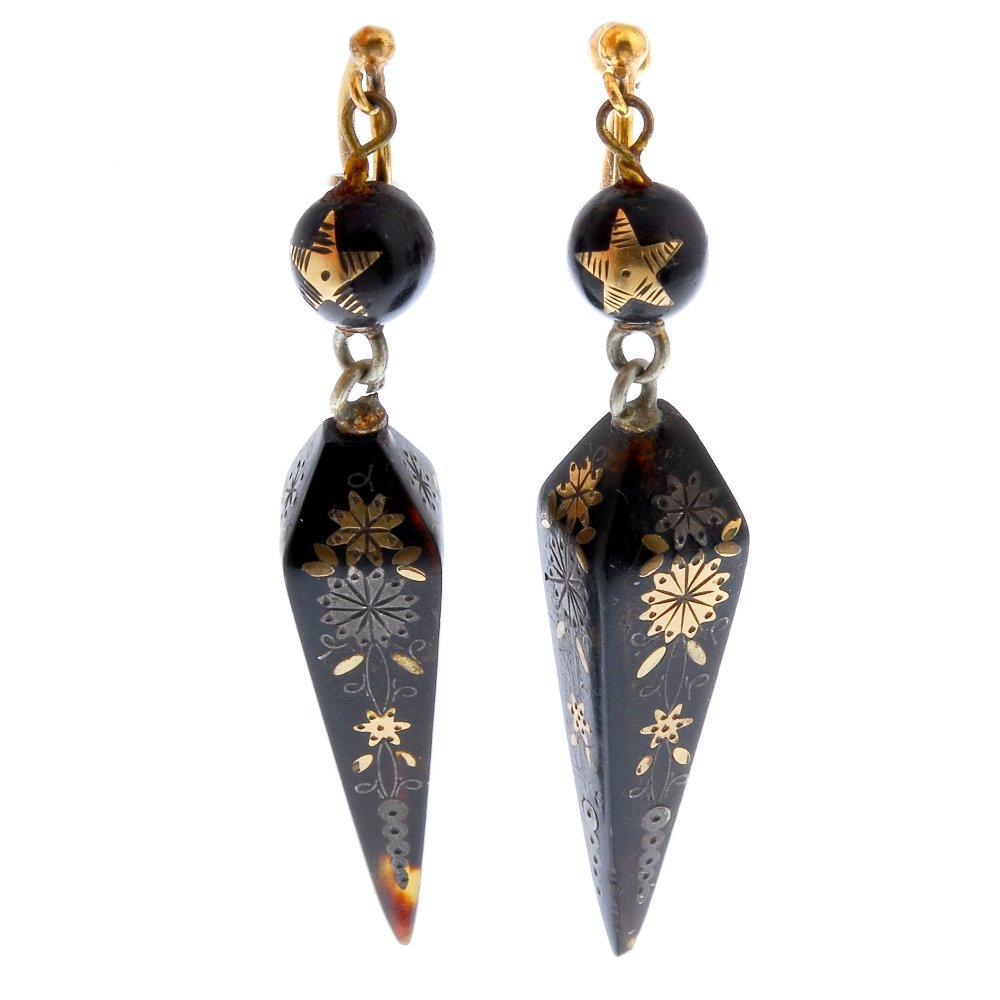 Two items of late 19th century tortoiseshell pique (1 of 2)