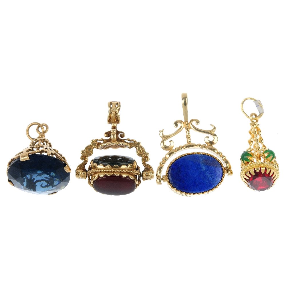 A selection of four hardstone fobs (1 of 4)