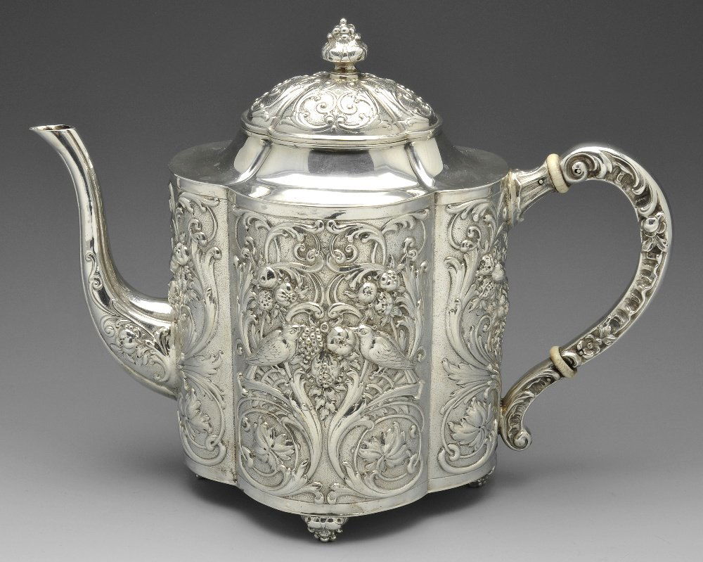 A German silver teapot. (1 of 8)