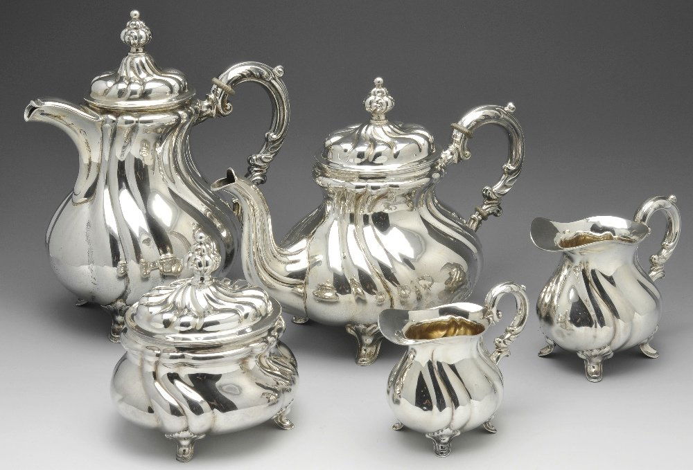 A German part tea set by Bruckmann & Sohne & a similar (1 of 10)
