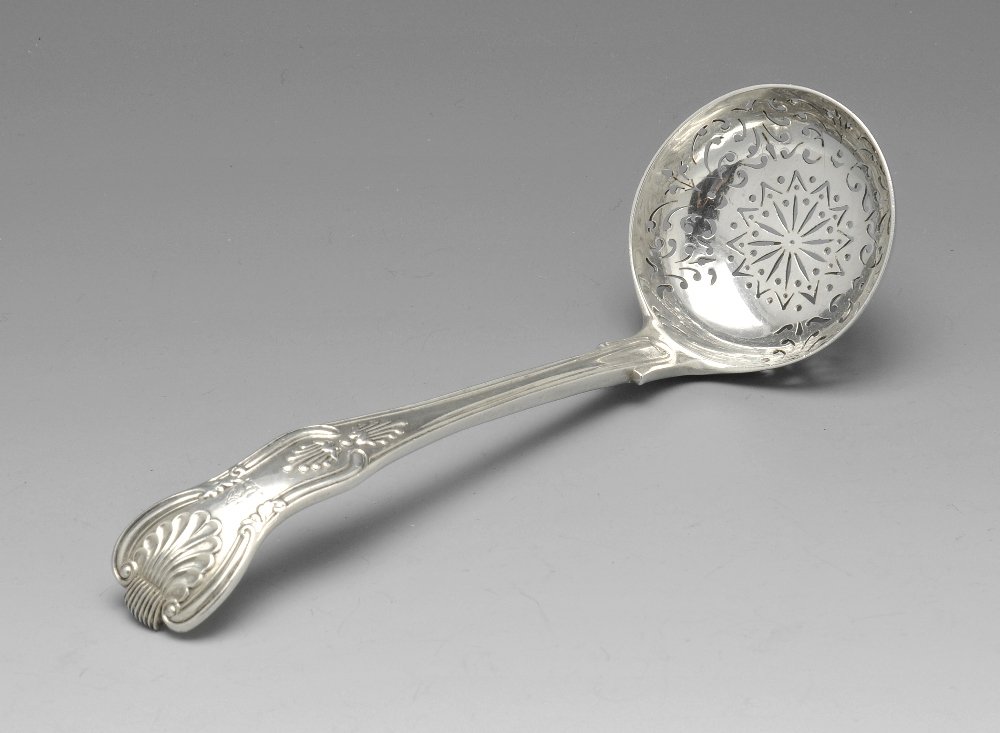 A Victorian silver sifter spoon. (1 of 5)