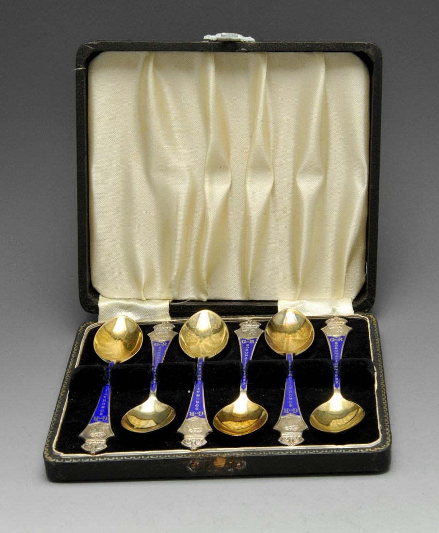 Two 1930's cased sets of spoons, 2 single spoons & (1 of 8)