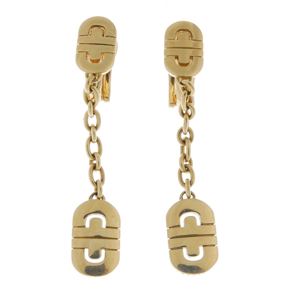 BULGARI - a pair of 'Parentesi' ear pendants. (1 of 2)