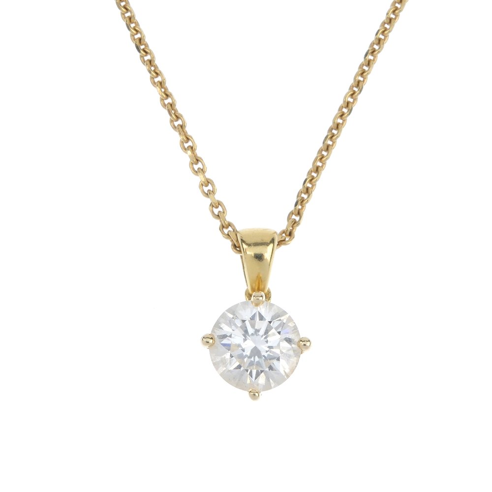 A diamond single-stone pendant. (1 of 4)