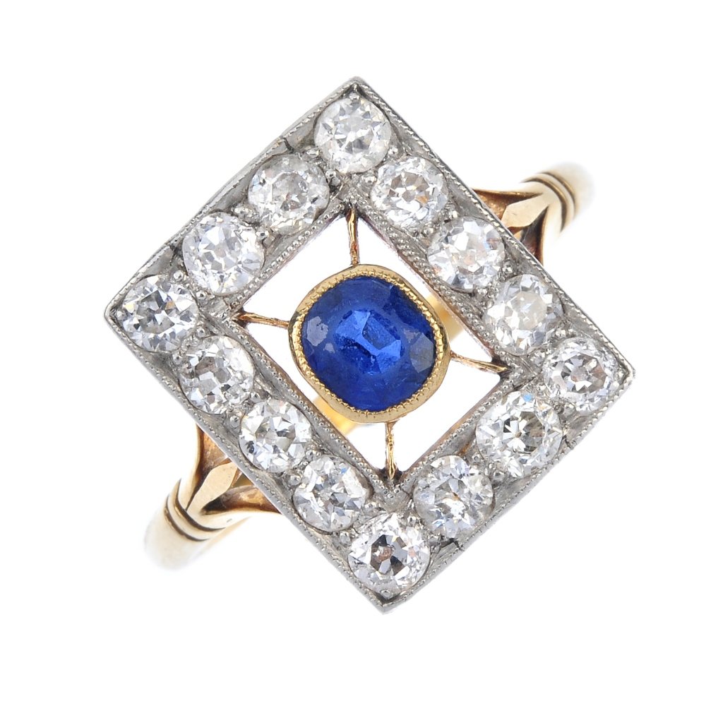 A mid 20th century 18ct gold sapphire and diamond (1 of 4)
